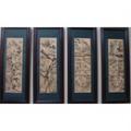 Bộ tranh tứ quý khắc gỗ - Đồ gỗ mỹ nghệ Đồng Kỵ