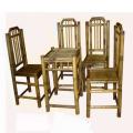 Bộ bàn ghế vai dựa, màu vàng tre Ngà - Tranh tre Xuân Lai