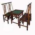 Bộ bàn bốn ghế, vai tựa nghiêng, màu cánh dán - Tranh tre Xuân Lai