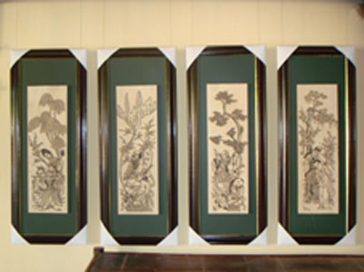 Bộ tranh khắc gỗ tứ quý bốn mùa