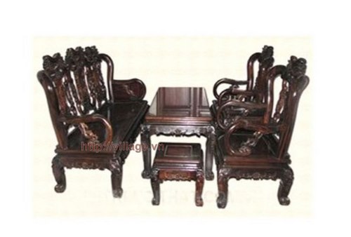 Đồ gỗ đồng kỵ: bộ bàn ghế phòng khách màu nâu