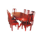 Đồ gỗ đồng kỵ: bộ bàn ăn dài gỗ Gụ
