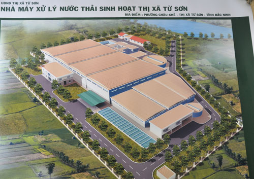 Phối cảnh tổng thể Nhà máy xử lý nước thải Từ Sơn.